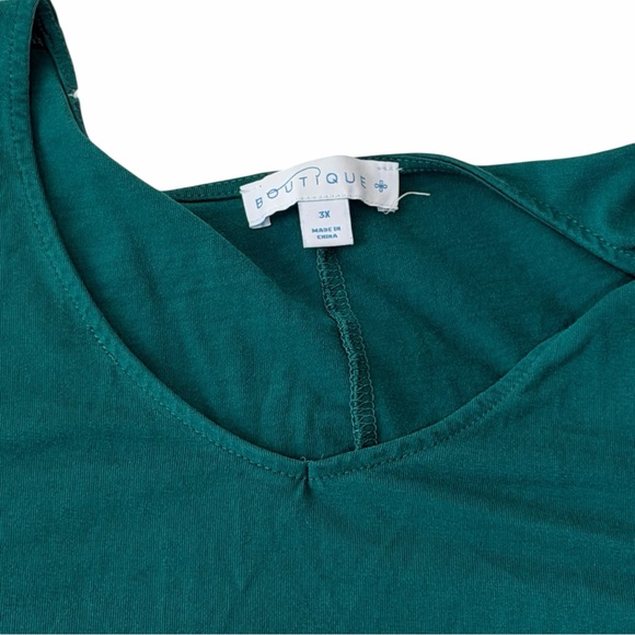 Boutique | Teal Long Sleeve V-Neck Dress – Size 3X - Picture 2 of 9
